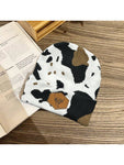 1pc Camouflage Print Casual Jacquard Knit Warm Beanie Hat, Unisex Outdoor Warm Hip Hop Fold Edge Milk Hat With Brand Logo, Suitable For Spring, Autumn And Winter Leopard Print