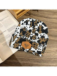 1pc Camouflage Print Casual Jacquard Knit Warm Beanie Hat, Unisex Outdoor Warm Hip Hop Fold Edge Milk Hat With Brand Logo, Suitable For Spring, Autumn And Winter Leopard Print