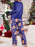 CoupledUp Autumn/Winter Plush Santa Claus, Gingerbread Man, Snowman Cute Casual Women Pajamas Set For Christmas