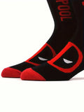 POTDEMIEL 1 Pair Of Superhero Image Comfortable Cartoon Crew Socks Deodorant, Wicking Sweat, Breathable, Stylish Style - Perfect For Gifts, Parties, Everyday Wear, Casual Events Marvel Heroes Series Deadpool Superhero Character Pattern