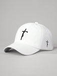 1pc Men Faith Embroidered Adjustable Baseball Cap, Outdoor Sun Protection Casual Hat For Traveling, Beach, Spring