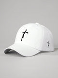 1pc Men Faith Embroidered Adjustable Baseball Cap, Outdoor Sun Protection Casual Hat For Traveling, Beach, Spring