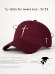 1pc Men Faith Embroidered Adjustable Baseball Cap, Outdoor Sun Protection Casual Hat For Traveling, Beach, Spring