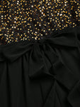 SHEIN Clasi Plus Size Women Sleeveless Sequin Patchwork Elegant Dress