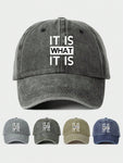 1pc "IT IS" Printed Adjustable Baseball Cap, Suitable For Outdoor, Sun Protection, Casual Wear. Fits Men