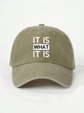 1pc "IT IS" Printed Adjustable Baseball Cap, Suitable For Outdoor, Sun Protection, Casual Wear. Fits Men