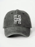 1pc "IT IS" Printed Adjustable Baseball Cap, Suitable For Outdoor, Sun Protection, Casual Wear. Fits Men