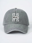 1pc "IT IS" Printed Adjustable Baseball Cap, Suitable For Outdoor, Sun Protection, Casual Wear. Fits Men