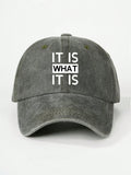 1pc "IT IS" Printed Adjustable Baseball Cap, Suitable For Outdoor, Sun Protection, Casual Wear. Fits Men