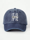 1pc "IT IS" Printed Adjustable Baseball Cap, Suitable For Outdoor, Sun Protection, Casual Wear. Fits Men