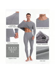 Thermal Underwear For Men, Super Warm Fleece Lined Mens Winter Base Layer Set Running Compression Long Johns