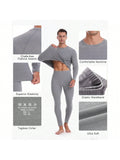 Thermal Underwear For Men, Super Warm Fleece Lined Mens Winter Base Layer Set Running Compression Long Johns