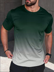 Manfinity Homme Men Ombre Casual Daily Wear Short Sleeve T-Shirt For Spring/Summer