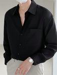 INCERUN Fashion Mens Button Down Collared Long Sleeve Formal Work Solid Blouse Casual Shirt Tops