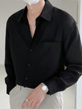 INCERUN Fashion Mens Button Down Collared Long Sleeve Formal Work Solid Blouse Casual Shirt Tops