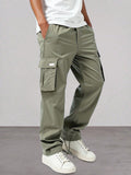 Manfinity Hypemode Men Patched Detail Flap Pocket Drawstring Waist Cargo Pants