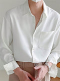 INCERUN Fashion Mens Button Down Collared Long Sleeve Formal Work Solid Blouse Casual Shirt Tops