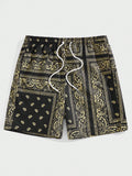 Manfinity RSRT Men Drawstring Waist Paisley Print Shorts