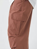 ROMWE Street Life Men's Casual Solid Color Drawstring Waist Straight Leg Cargo Pants