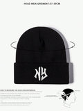 3pcs Unisex Y2K Style Embroidered NY Knitted Beanie Hat, Outdoor Cold-Proof Casual Winter Warm Hat, Suitable For Daily Commutewinter Hat