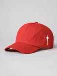 1pc Embroidered Cross Side Baseball Cap, Unisex Outdoor Sun Hat For Boys Girls Casual Wear Spring Autumn Travel Beach