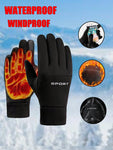 Winter Outdoor Sports Cycling Warm Gloves, Windproof Waterproof Fleece Lined Unisex Gloves, Christmas/Thanksgiving/New Year Holiday Gift