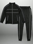 Mens Stripe Tape Zip Up Jacket And  Jogger Set Co-Ord Long Sleeve Two-Piece Set