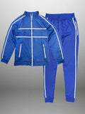 Mens Stripe Tape Zip Up Jacket And  Jogger Set Co-Ord Long Sleeve Two-Piece Set