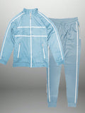 Mens Stripe Tape Zip Up Jacket And  Jogger Set Co-Ord Long Sleeve Two-Piece Set