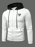 Manfinity Hypemode Men Zip Up Thermal Lined Colorblock Drawstring Hoodie Without Tee