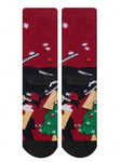 POTDEMIEL 1pair Christmas Superhero Deadpool Santa Hat Cartoon Socks, Marvel Character Socks, Novelty And Fun Socks For Men And Women, Disney Socks