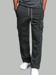 Manfinity Homme Loose Fit Men's Drawstring Waist Sweatpants With Flap Pocket