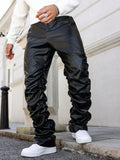 Manfinity Streetrush Men's Casual Pleated Trousers For Streetwear In Autumn