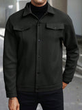 Manfinity CasualCool Men Solid Color Casual Jacket, Suitable For Autumn And Winter