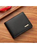 1-2pcs Men's PU Leather Wallet, Large Capacity And Multiple Card Slots, Can Store Large Bills, Simple Coin Pocket, Credit Card, Bank Card, ID Card Photo Slot, Business Casual Style, An Ideal Gift For Men's Birthday Or Partner