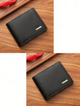 1-2pcs Men's PU Leather Wallet, Large Capacity And Multiple Card Slots, Can Store Large Bills, Simple Coin Pocket, Credit Card, Bank Card, ID Card Photo Slot, Business Casual Style, An Ideal Gift For Men's Birthday Or Partner