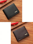 1-2pcs Men's PU Leather Wallet, Large Capacity And Multiple Card Slots, Can Store Large Bills, Simple Coin Pocket, Credit Card, Bank Card, ID Card Photo Slot, Business Casual Style, An Ideal Gift For Men's Birthday Or Partner