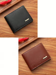 1-2pcs Men's PU Leather Wallet, Large Capacity And Multiple Card Slots, Can Store Large Bills, Simple Coin Pocket, Credit Card, Bank Card, ID Card Photo Slot, Business Casual Style, An Ideal Gift For Men's Birthday Or Partner