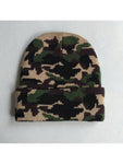 1pc Camouflage Print Casual Jacquard Knit Warm Beanie Hat, Unisex Outdoor Warm Hip Hop Fold Edge Milk Hat With Brand Logo, Suitable For Spring, Autumn And Winter Leopard Print