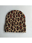 1pc Camouflage Print Casual Jacquard Knit Warm Beanie Hat, Unisex Outdoor Warm Hip Hop Fold Edge Milk Hat With Brand Logo, Suitable For Spring, Autumn And Winter Leopard Print