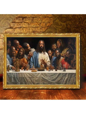 1 African American The Last Supper Canvas Artwork Posters, Modern Wall Arts Decor Painting, Can Be Used As Living Room, Bedroom, Hallway, Wall Decor, Home Decor - Great Holiday Gift For Friends On Christmas And Thanksgiving