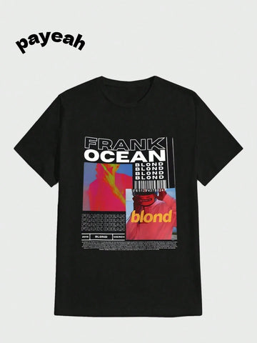 Payeah   Frank Music Ocean  Casual Digital Print  Pure Heavy Cotton T Shirt - MapleCo