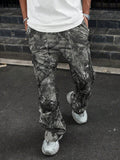 Manfinity Streetrush Vintage Loose Multi-Pocket Cargo Pants, Streetwear Style,Camo Pants