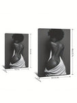 African American Black Black Nude Woman Sexy Back Poster, Paintings Print Canvas Aesthetic Decoration Home Bedroom Framed Wall Art Poster Wooden Frame