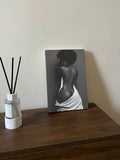 African American Black Black Nude Woman Sexy Back Poster, Paintings Print Canvas Aesthetic Decoration Home Bedroom Framed Wall Art Poster Wooden Frame