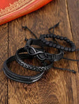 4pcs/Set Vintage Punk Leather