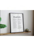 1PC, Canvas Wall Art, Solid Wood With Psalms 91, Printed Painting Wall Poster Bible Poetry Simple Alphabet Printing Home Decor Art Poster Perfect Gift As Living Room, Bedroom, Office Bar Club Wall Decoration, Interior Aesthetic Wall Art Painting