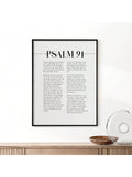 1PC, Canvas Wall Art, Solid Wood With Psalms 91, Printed Painting Wall Poster Bible Poetry Simple Alphabet Printing Home Decor Art Poster Perfect Gift As Living Room, Bedroom, Office Bar Club Wall Decoration, Interior Aesthetic Wall Art Painting