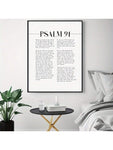 1PC, Canvas Wall Art, Solid Wood With Psalms 91, Printed Painting Wall Poster Bible Poetry Simple Alphabet Printing Home Decor Art Poster Perfect Gift As Living Room, Bedroom, Office Bar Club Wall Decoration, Interior Aesthetic Wall Art Painting