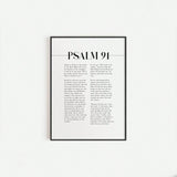 1PC, Canvas Wall Art, Solid Wood With Psalms 91, Printed Painting Wall Poster Bible Poetry Simple Alphabet Printing Home Decor Art Poster Perfect Gift As Living Room, Bedroom, Office Bar Club Wall Decoration, Interior Aesthetic Wall Art Painting